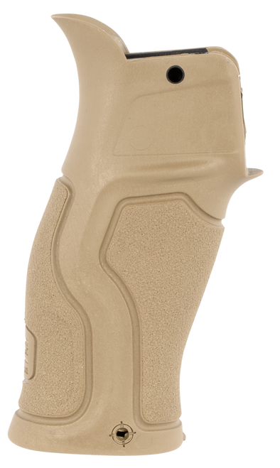 FAB Defense FX-GRADUST Gradus Ergonomic Pistol Grip 15 Degree Flat Dark Earth Polymer with Rubber Overmold for AR-15, AR-10, M4, M16