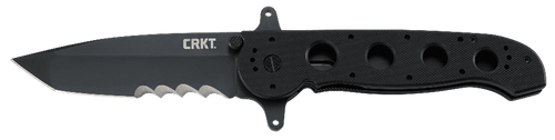 CRKT M1614SFG M16 14SFG 3.99" Folding Tanto Veff Serrated Black Teflon Coated 4116 Stainless Steel Blade/ Black G10 Handle Includes Pocket Clip