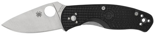 Spyderco C136PBK Persistence Lightweight 2.75" Folding Plain Satin 8Cr13MoV SS Blade, Black Bi-Directional Texturing FRN Handle