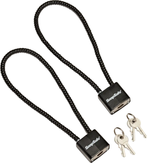 SnapSafe 75281 Lock Box Cable Lock with Padlock Steel PVC-Covered Black 2 Pack