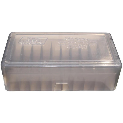 MTM .44/.45 Mag 50-Round Slip Top Handgun Ammo Box Clear Smoke