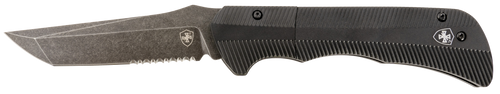 Templar Knife AAABK521 Auto Assist  3.50" Folding Tanto Part Serrated Black Oxide Stonewashed Powder Coated D2 Steel Blade/ 4.25" Aged Aluminum Handle