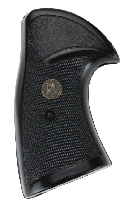 Pachmayr 03267 Presentation Grip Checkered Black Rubber for S&W K/L Frame with Square Butt