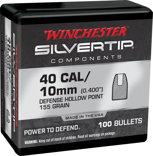 Winchester Ammo WB40ST155X Centerfire Handgun Reloading 40S&W 155gr Silvertip Hollow Point 100 Per Box/10 Case