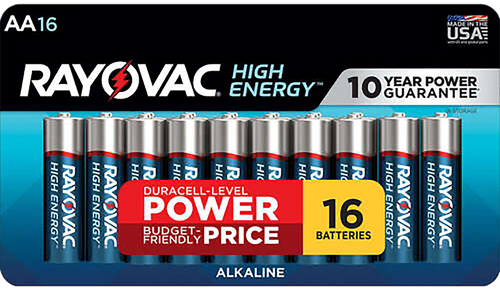 Rayovac 81516LT03 AA HIGH ENERGY Alkaline Batteries  Silver/Blue 1.5 Volts 2,700 mAh (16) Single Pack