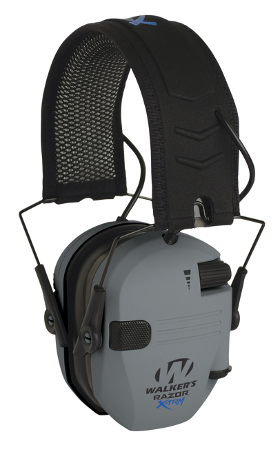 Walker's GWPXDRSEMG Razor X-TRM Digital Electronic Muff 21 dB Over the Head Gray/Black Polymer