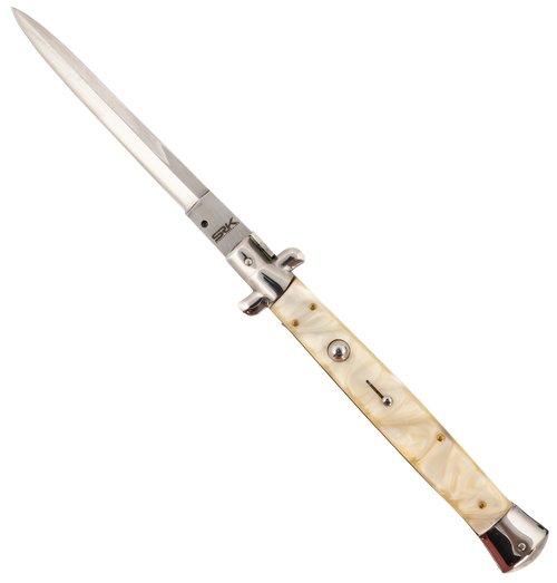Steel River Knives CIMOPD Spartan  6" Italian Dagger Polished Blade 7" Mother of Pearl Synthetic Handle Side Open