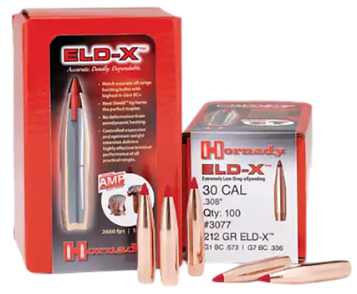Hornady 3078 ELD-X  30 Cal .308 220 gr Extremely Low Drag eXpanding 100 Per Box/ 15 Case