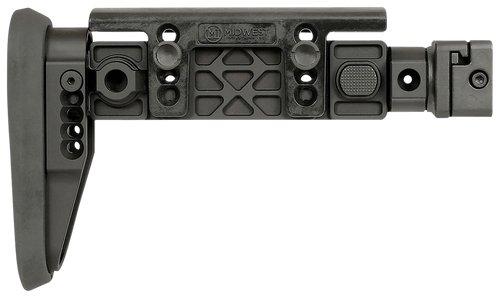 Midwest Industries MIAKALPHAFS Alpha Folding Stock Black Synthetic Side Folding Stock with Adjustable Cheekrest, Compatible w/ 1913 Picatinny Rail Adapter for AK-Platform