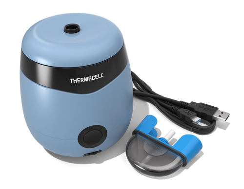 Thermacell E55B E-Series Rechargeable Repeller Light Blue Effective 20 ft Odorless Scent Repels Mosquito Effective Up to 12 hrs