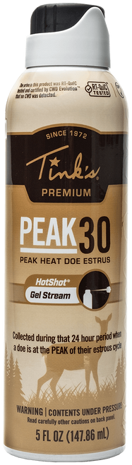 Tinks W6264 Peak30 Hot Shot Deer Doe In Estrus Scent Gel 5 oz Gel Stream