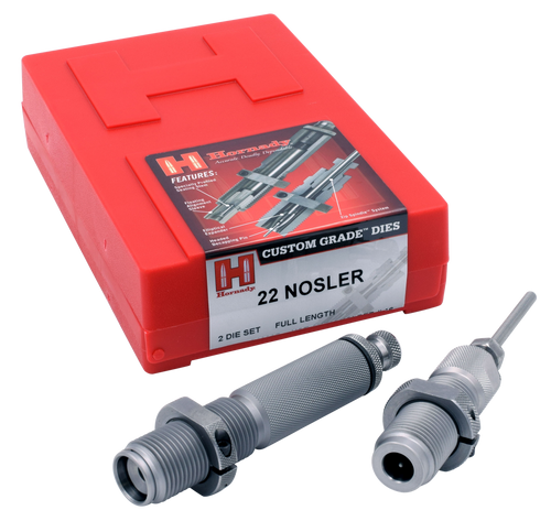 Hornady 546207 Custom Grade Series III 2 Die Set for 22 Nosler Includes Sizing Seater