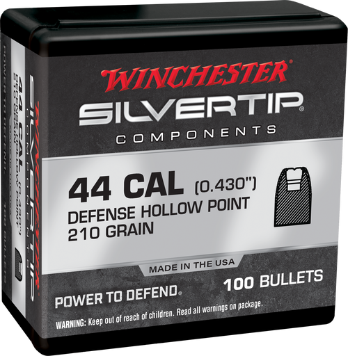 Winchester Ammo WB44ST210X Centerfire Handgun Reloading 44RemMag 210gr Silvertip Hollow Point 100 Per Box/10 Case