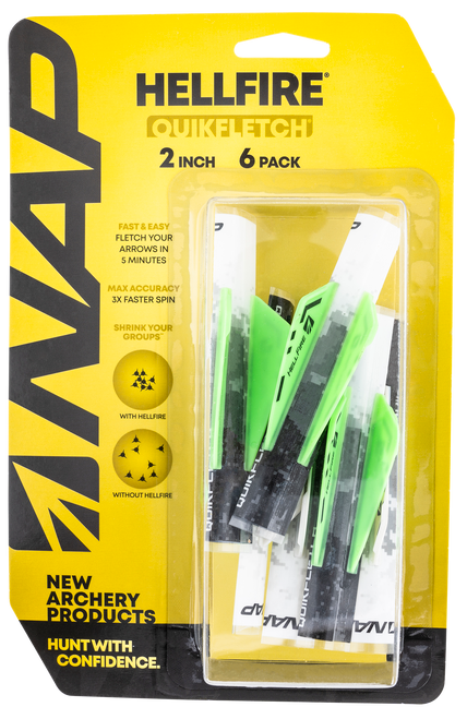 NAP NAP60035 Quickfletch Hellfire Fletching White Green/ 6 Pack