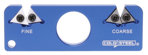 Cold Steel CSKS21CC Dual Edge Pocket Knife Sharpener Blue Aluminum, Carbide/Ceramic Sharpener, Coarse/Fine Blue