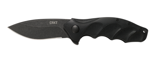 CRKT K221KKP Foresight Assisted 3.53" Folding Modified Drop Point Plain Black Stonewashed 4116 Stainless Steel Blade/ Black Contoured GRN Handle Includes Pocket Clip