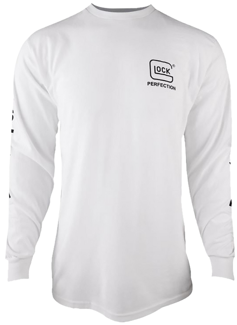 Glock AP96095 Perfection Long Sleeve Tee White Pre-Shrunk Cotton Long Sleeve XL