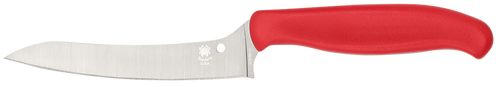 Spyderco K14PRD Z-Cut Pointed 4.40" Fixed Plain Stonewashed CTS BD1N SS Blade, Red Textured Polypropylene Handle