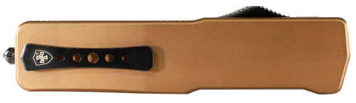 Templar Knife LAAB121 Premium LW  Large 3.50" OTF Dagger Plain Black Oxide Stonewashed Powdered D2 Steel Blade, 5.25" Bronze Anodized Aluminum Handle
