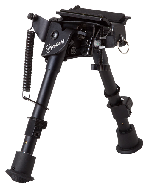 Firefield FF34023 Compact  Bipod 6-9" Black Aluminum Swivel Stud Attachment or Picatinny Rail (Adapter Included)