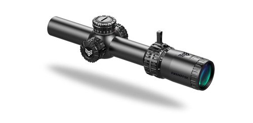 Swampfox Arrowhead LPVO Series Rifle Scope - 1-8x24 30mm SFP Red Guerrilla Dot BDC Long - Black