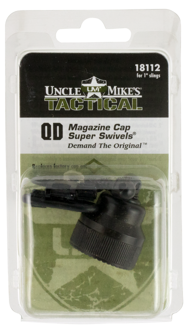 Uncle Mike's 18112 Mag Cap Swivel Set made of Steel with Blued Finish, 1" Loop Size & Quick Detach Style for Mossberg 590, 835 Includes Two Super Swivels