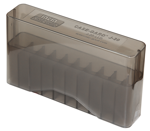 MTM Case-Gard J20LLD41 Slip-Top Ammo Box  338 Win Mag/7mm Clear Smoke Polypropylene 20rd