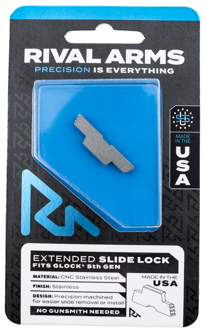 Rival Arms RARA80G002D Slide Lock  Extended Polished Stainless for Glock 34/17/19 Gen5