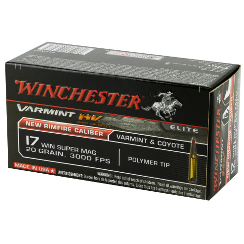 Winchester .17 WSM Ammo 20gr PT Ammunition - 50 Rounds