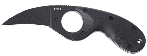 CRKT 2516K Bear Claw  2.39" Fixed Hawkbill Plain Black Powder Coated AUS-8A SS Blade, Black Textured GRN Handle