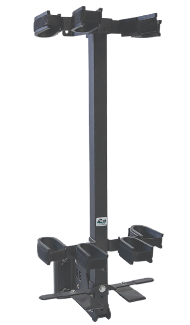 Rugged Gear 11094 Wall Mount Removeable Black Steel Holds 4 Rifle/Shotgun