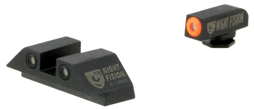 Night Fision GLK001003OGW Tritium Night Sights For Glock  Green Tritium Orange Outline Front Sight- Green Tritium White Outline Rear Sight Glock 17/17L/19/22