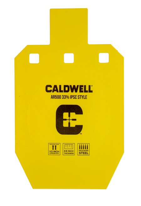 Caldwell 1116697 C  Yellow Powder Coat AR500 Steel 10" L x 6.1" W x 0.4" D 33% Hanging