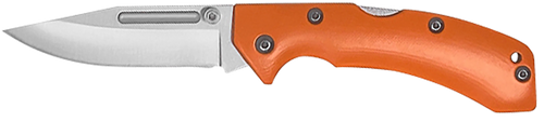 AccuSharp 712C Lockback  3" Folding Clip Point Plain Stainless Steel Blade/Blaze Orange G10 Handle Includes Allen Wrench