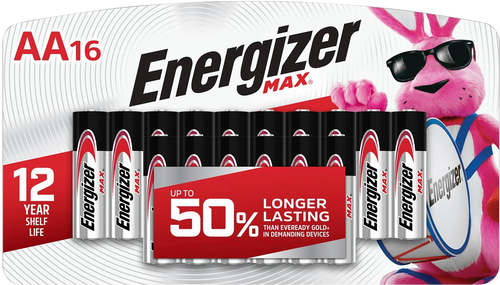 Energizer E91LP16 AA Max Silver 1.5V Alkaline, Qty (16) Single Pack