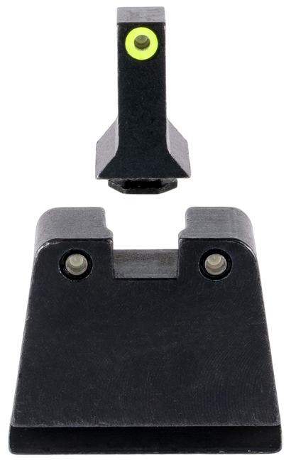 Trijicon GL243C601143 Suppressor/Optic Height Sights  Green/Tritium Yellow Outline Front Sight-Green/Tritium Black Outline Rear Sight Glock 42/43/43X Slim Frame