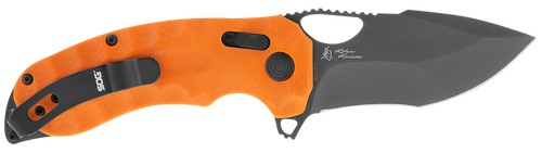 S.O.G SOG12270357 Kiku XR LTE 3.02" Folding Tanto Plain Cryo CTS XHP Blade Deep Textured Blaze Orange G10 Handle Includes Belt Clip