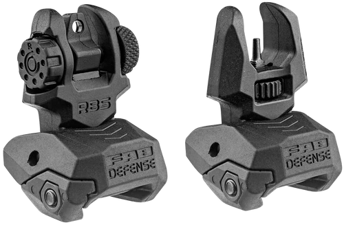 FAB Defense FXFRBS Front/Rear Folding Back-Up Sights  AR-15/ M16/ M4 Low Profile Dual Aperture Rear Sight Black Polymer and Metal