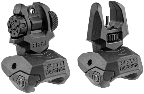 FAB Defense FXFRBS Front/Rear Folding Back-Up Sights  AR-15/ M16/ M4 Low Profile Dual Aperture Rear Sight Black Polymer and Metal