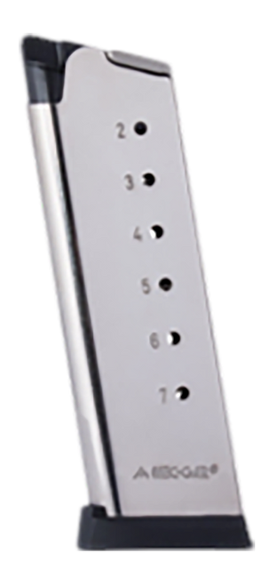 Mec-Gar MGCO4507NPF 1911 Officers  7rd 45 ACP Nickel Carbon Steel