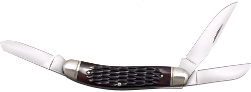 Cold Steel CSFLGSTKMJ Gentleman's Stockman 2"/2.10"/2.50" Folding Clip/Sheepsfoot/Spey Plain 8Cr13MoV SS Blade/Brown Jigged w/Polished Bolsters Bone Handle