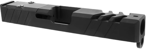 TacFire  Replacement Slide  40 S&W Graphite Black Cerakote Stainless Steel with Optics Cut & Slide Ports for Glock 23 Gen3