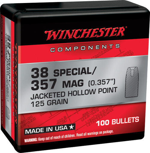 Winchester .38 Special Ammo 125gr JHP Ammunition - 100 Rounds