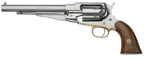 Pietta PF58SS448 1858 Remington Army 44 Cal 8" 6rd Stainless Steel Frame, Cylinder & Octagon Barrel, Walnut Grip, Brass Trigger Guard