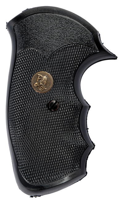 Pachmayr 03250 Gripper Grip Checkered Black Rubber with Finger Grooves for S&W J Frame with Square Butt