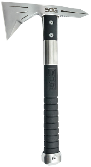 S.O.G SOGF182NCP Voodoo Hawk Mini 2.75" Blade 3Cr13MoV SS Blade Black Side Hammer Checkering w/"SOG" GRN Handle 12.50" Long Tomahawk