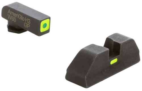 AmeriGlo GL614 CAP Sight Set for Glock  Green Tritium LumiGreen Outline Front Sight-LumiGreen Bar Rear Sight