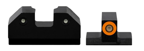 XS Sights CKR002P6N R3D Night Sights- Canik  Black | Green Tritium Orange  Outline Front Sight Green Tritium  Rear Sight