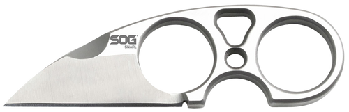 S.O.G SOG-JB01K-CP Snarl  2.30" Fixed Plain Sheepsfoot Satin 9Cr18MoV SS Blade/ Silver Stainless Steel Handle