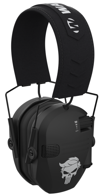 Walker's GWPRSEMT24PUN Razor Merica Muffs Punisher Polymer Over the Head Black